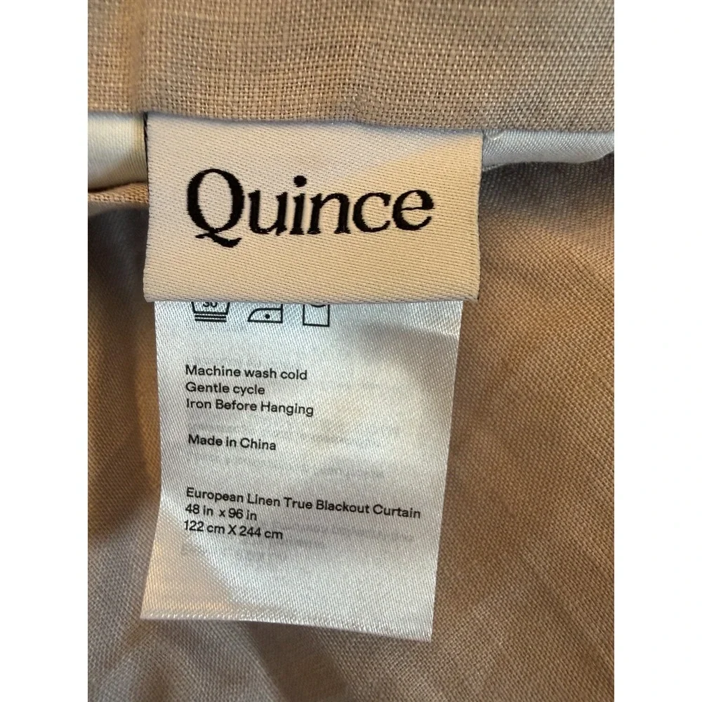 Quince European Linen True Blackout Curtain Single Panel 48x96 Rose Quartz NWOT
